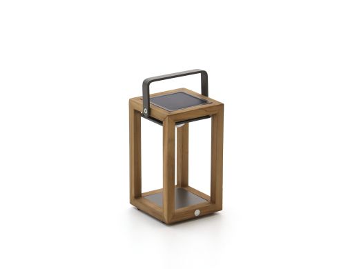 SUNS Tom lantaarn solar 16x17x28cm - Natural Teak/Slate Brown