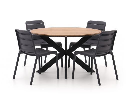 Forza Narni/Fidenza ø126cm dining tuinset 5-delig stapelbaar