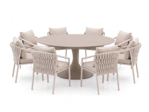 SUNS Sato/Nova ø170cm dining tuinset 9-delig
