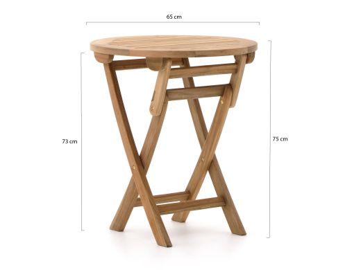 Hartman Sophie Studio/Preston klaptafel ø65cm balkonset 3-delig