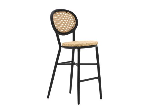 Forza Tovel barstoel stapelbaar - Taupe - Naturel - Bruin - Wicker (vlechtwerk)