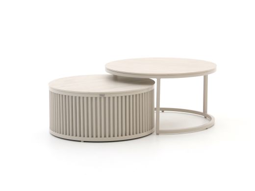 Bellagio Oriago lounge tuintafelset ø85cm(h:45cm)/ø78cm (h:36cm)