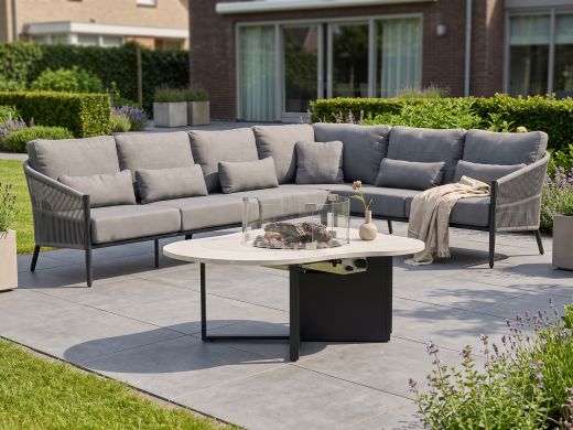 Bellagio Mineo/Cosiloft Novi hoek loungeset met vuurtafel 5-delig