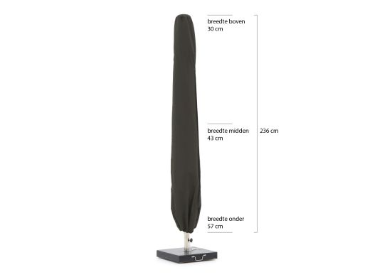 Shadowline Aruba parasol 250x250cm - Charcoal Black (incl. 50 kg voet) (incl. beschermhoes)