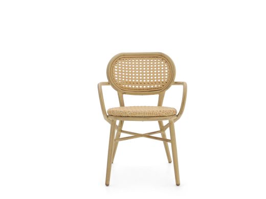 Forza Idrea dining tuinstoel stapelbaar - Taupe - Naturel - Bruin - Wicker (vlechtwerk)