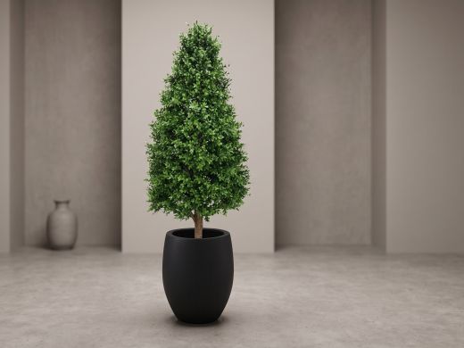 Designplants/Luca Lifestyle Buxus tower kunstplant (h:140cm) met Grigio Tall Balloon bloempot - Groen (UV bestendig) (bloempot = Anthracite)