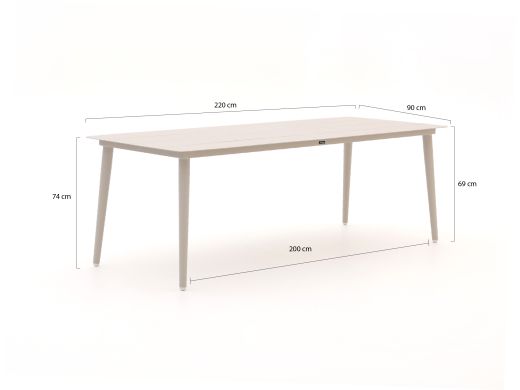 Forza Narni/Sora 220cm dining tuinset 7-delig stapelbaar