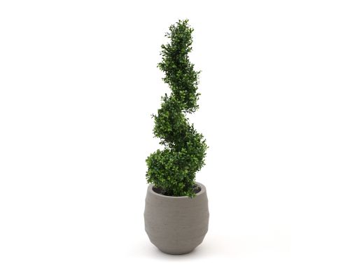 Designplants/Luca Lifestyle Buxus spiraal kunstboom (h:100cm) met Bordo Balloon bloempot - Groen (UV bestendig) (bloempot = Clay)