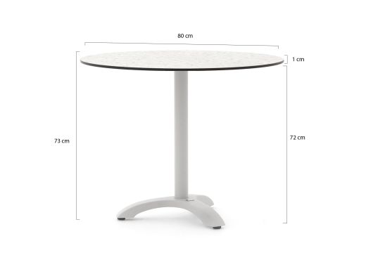 Forza Narni/Canzo ø80cm dining tuinset 5-delig stapelbaar
