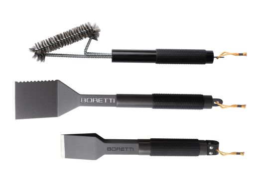 Boretti barbecue grill gereedsschapsset 3-delig (tang compact, spatel, borstel)