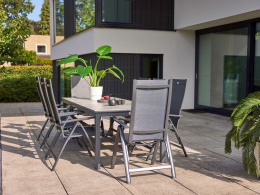 Hartman Troy/ROUGH-S 160cm dining tuinset 5-delig verstelbaar