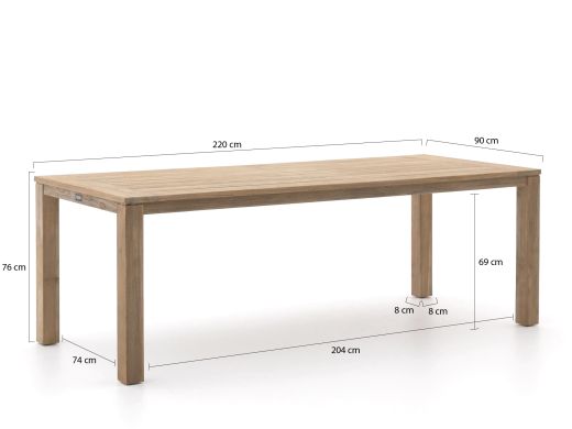 Apple Bee Hawaii/ROUGH-S 220cm dining tuinset 7-delig stapelbaar