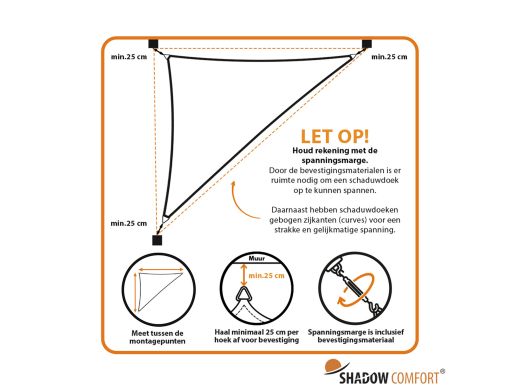 Shadow Comfort schaduwdoek driehoek 90° 300x400x500cm - Cool Grey