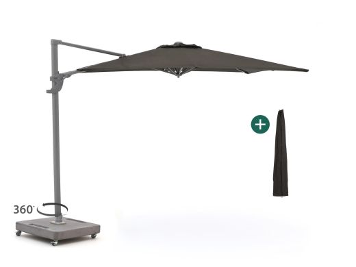 Shadowline Francisco zweefparasol 260x260cm - Charcoal Black (incl. voet 160kg verrijdbaar) (incl. kruisvoet, excl. tegels) (incl. beschermhoes)