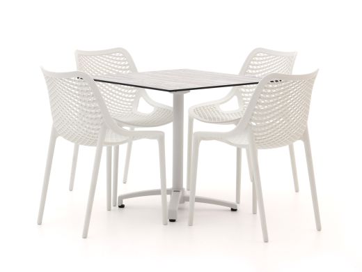 Forza Ripi/Canzo 80cm dining tuinset 5-delig stapelbaar inklapbaar