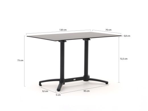 Manifesto Belpasso/Canzo 120cm dining tuinset 5-delig stapelbaar
