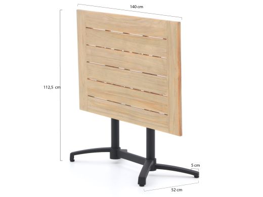 Bellagio Canzo klaptafel 140x80x75cm - Teakhout