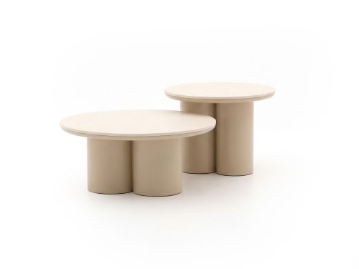 Apple Bee Tonga bijzet tuintafelset ø 80cm (h: 36cm)/ø 60cm (h: 44cm)