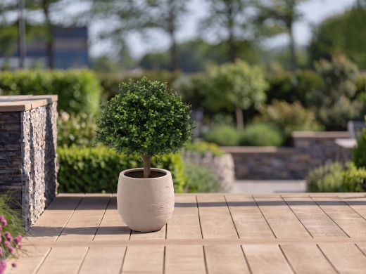 Designplants/Luca Lifestyle Buxus bol kunstplant (h:40cm) met Bordo Balloon bloempot - Groen (UV bestendig) (bloempot = Sand)