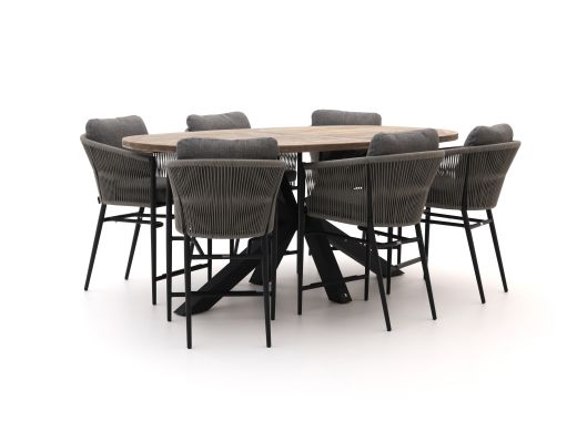 Bellagio Mineo/ROUGH-Y Ellips 240cm high dining tuinset 7-delig