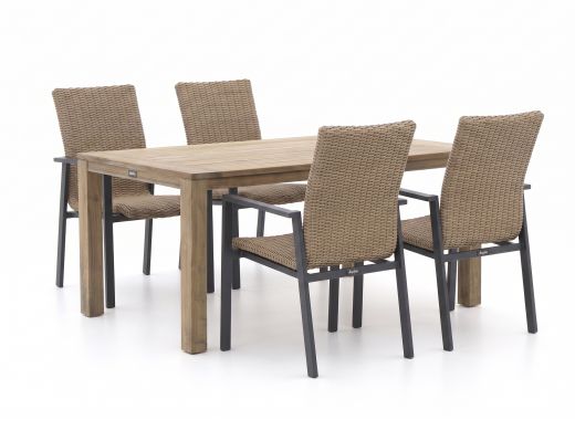 Manifesto Villongo/ROUGH-S 160cm dining tuinset 5-delig stapelbaar