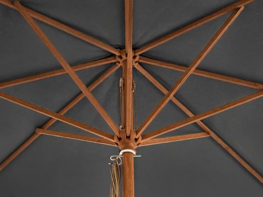 Glatz Piazza parasol 250x250cm - Antraciet (155) (excl. voet) (Frame = Teak look)