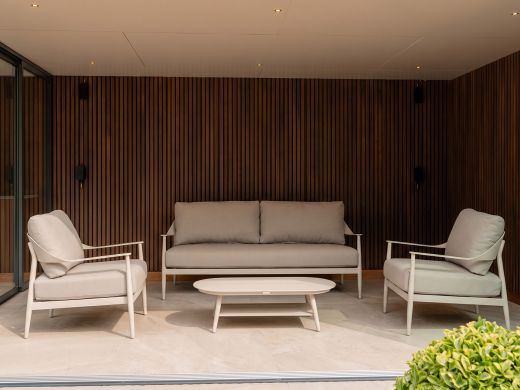 Bellagio Valli lounge tuinstoel - Taupe - Naturel - Bruin - Aluminium