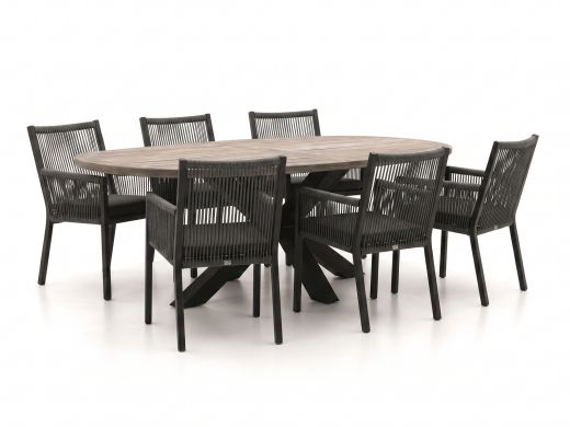 Manifesto Rivola/ROUGH-Y Ellips 240cm dining tuinset 7-delig