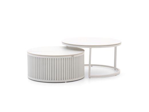 Bellagio Oriago lounge tuintafelset ø85cm(h:45cm)/ø78cm (h:36cm) - Sintered stone