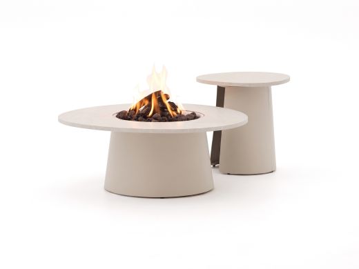 Cosidune lounge vuurtafelset ø 100cm (h: 40cm)/ø 55cm (h: 55cm) - Aluminium