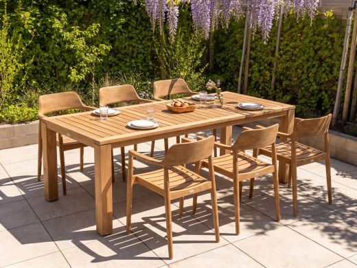 Bellagio Balba/Buxton 220cm dining tuinset 7-delig stapelbaar