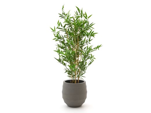 Designplants/Luca Lifestyle Japanse Bamboe kunstplant (h:90cm) met Bordo Balloon bloempot - Groen (UV bestendig) (bloempot = Clay)