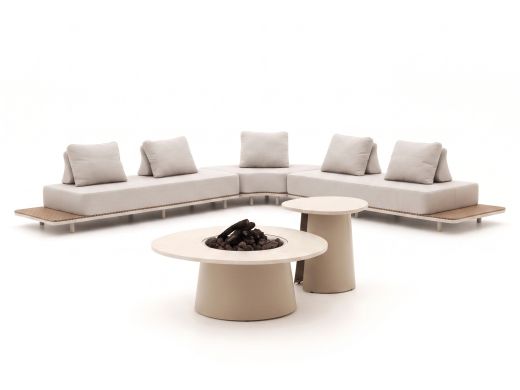 Bellagio San Lupo/Cosidune hoek loungeset met vuurtafels 4-delig
