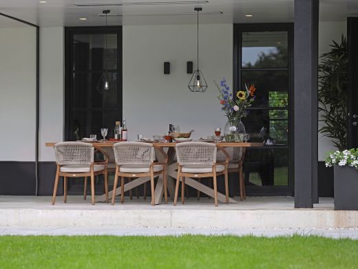 Bellagio Brasimone/Induno Deens Ovaal 240cm dining tuinset 7-delig stapelbaar
