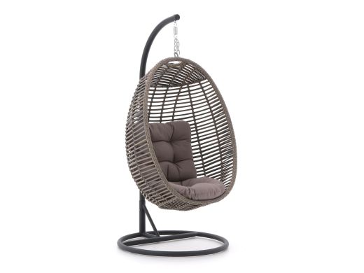 Manifesto Ortello Cocoon hangstoel met standaard - Taupe - Naturel - Bruin - Wicker (vlechtwerk)