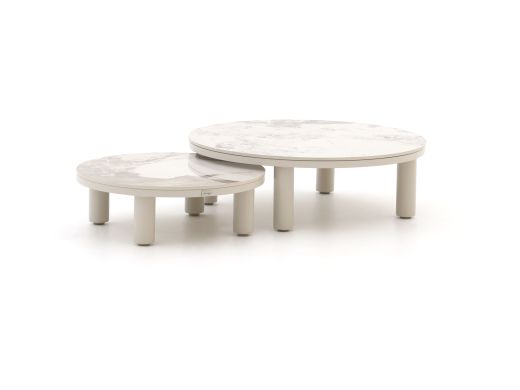 Bellagio Sarsina lounge tuintafelset ø85cm(h:27cm)/ø65cm (h:21cm) - Sintered stone