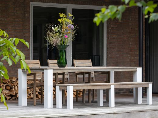 ROUGH-S dining tuinstoel stapelbaar - Old Teak Greywash - Hout
