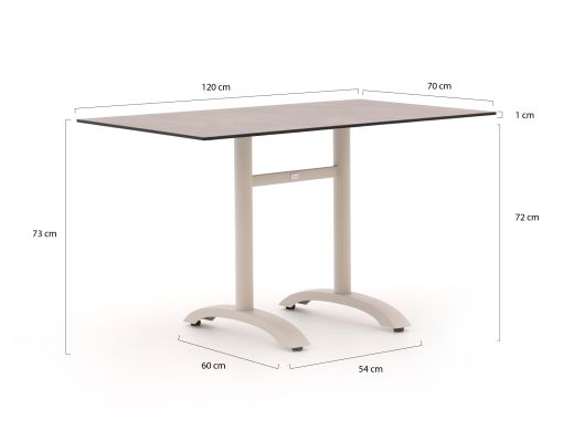 Manifesto Belpasso/Lisio 120cm dining tuinset 5-delig stapelbaar
