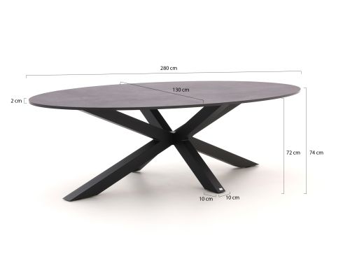 Bellagio Cupello/Induno Ellips 280cm dining tuinset 9-delig
