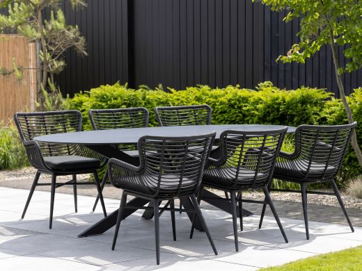 Intenso Asti/Furato ellips 200cm dining tuinset 7-delig