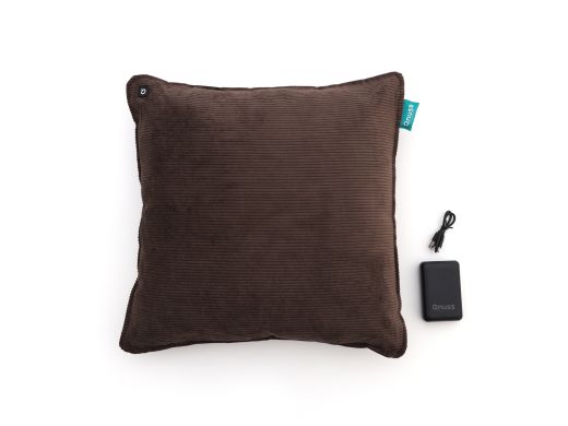 Qnuss Qord warmtekussen 45x45cm - Coffee Brown (incl. powerbank)