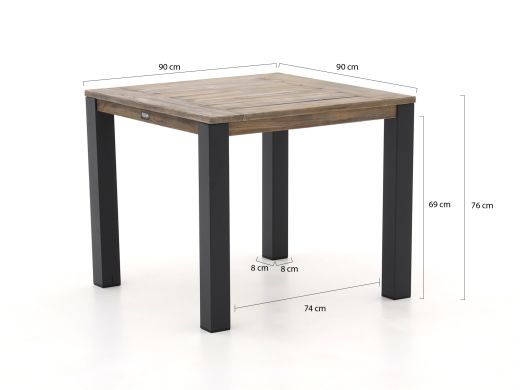 Manifesto Villongo/ROUGH-S 90cm dining tuinset 3-delig stapelbaar