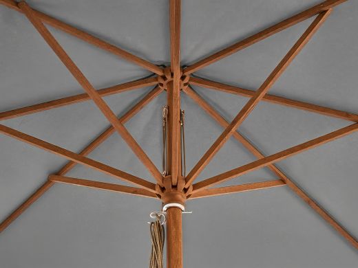 Glatz Piazza parasol ø 250cm - Stone Grey (157) (excl.voet) (Frame = Teak look)