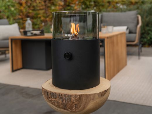Cosiscoop XL gaslantaarn ø20cm (h:30,5cm) - Black Smoked