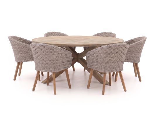 Intenso Tropea/ROUGH-Y ø180cm dining tuinset 7-delig