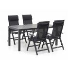 Bellagio Avenza/Menzano 160cm dining tuinset 5-delig verstelbaar