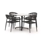 Manifesto Belpasso/Canzo 80cm dining tuinset 5-delig stapelbaar inklapbaar