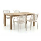 Apple Bee Hawaii/ROUGH-S 160cm dining tuinset 5-delig stapelbaar