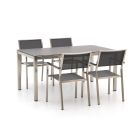 Bernstein Freiburg 160cm dining tuinset 5-delig stapelbaar