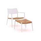 Bellagio Cino lounge tuinstoel stapelbaar met voetenbank